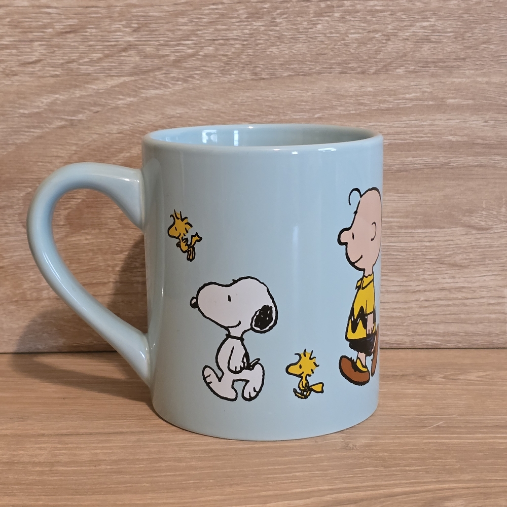 Peanuts Snoopy & Charlie Brown Soft Light Blue Ceramic Mug